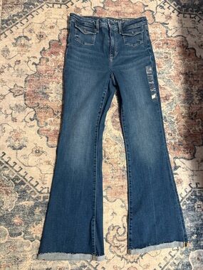 NWT AMERICAN EAGLE / Next Level Stretch Super High Rise Flare Jeans Size 8/29W
